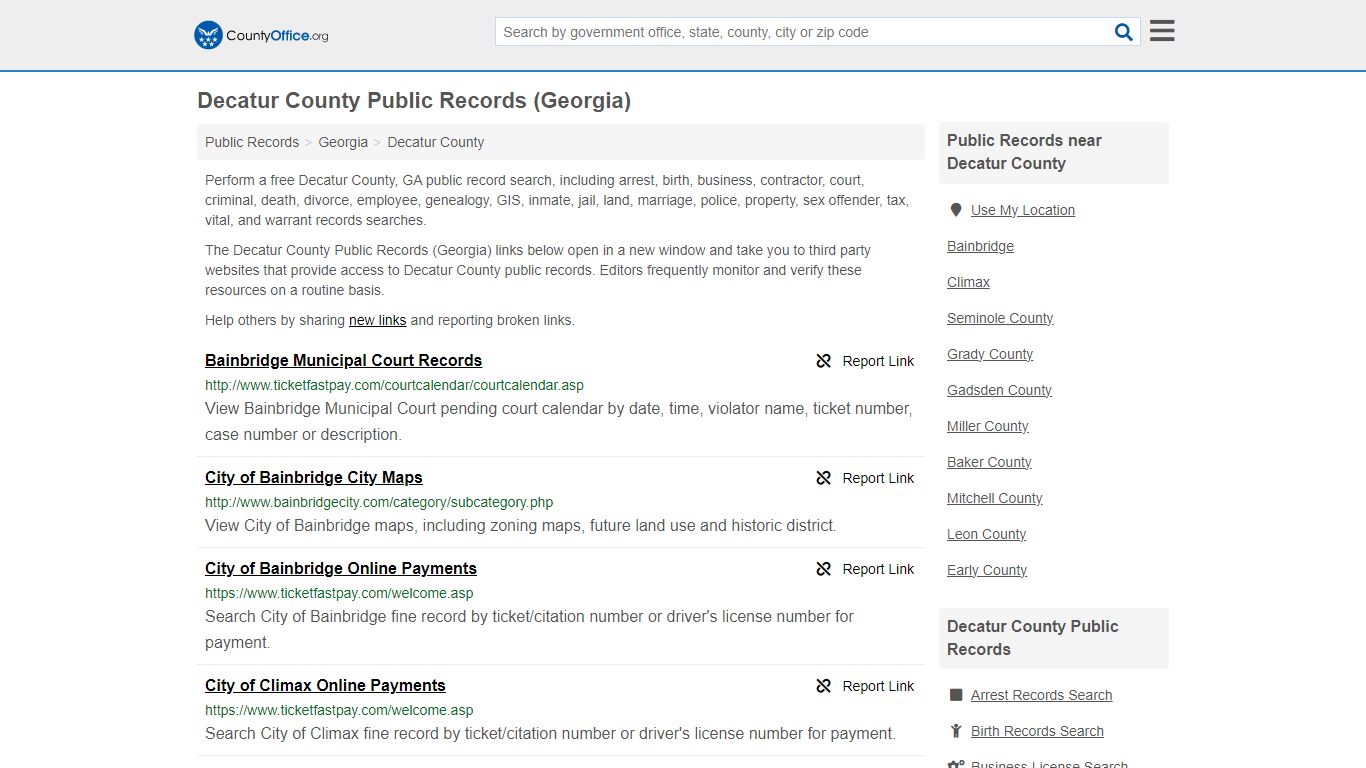 Decatur County Public Records (Georgia) - County Office