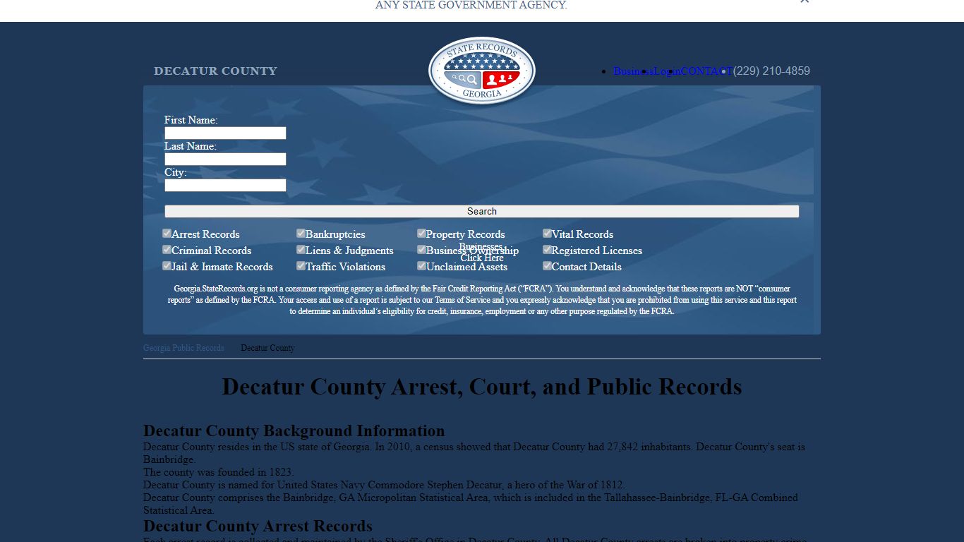 Decatur County Arrest, Court, and Public Records