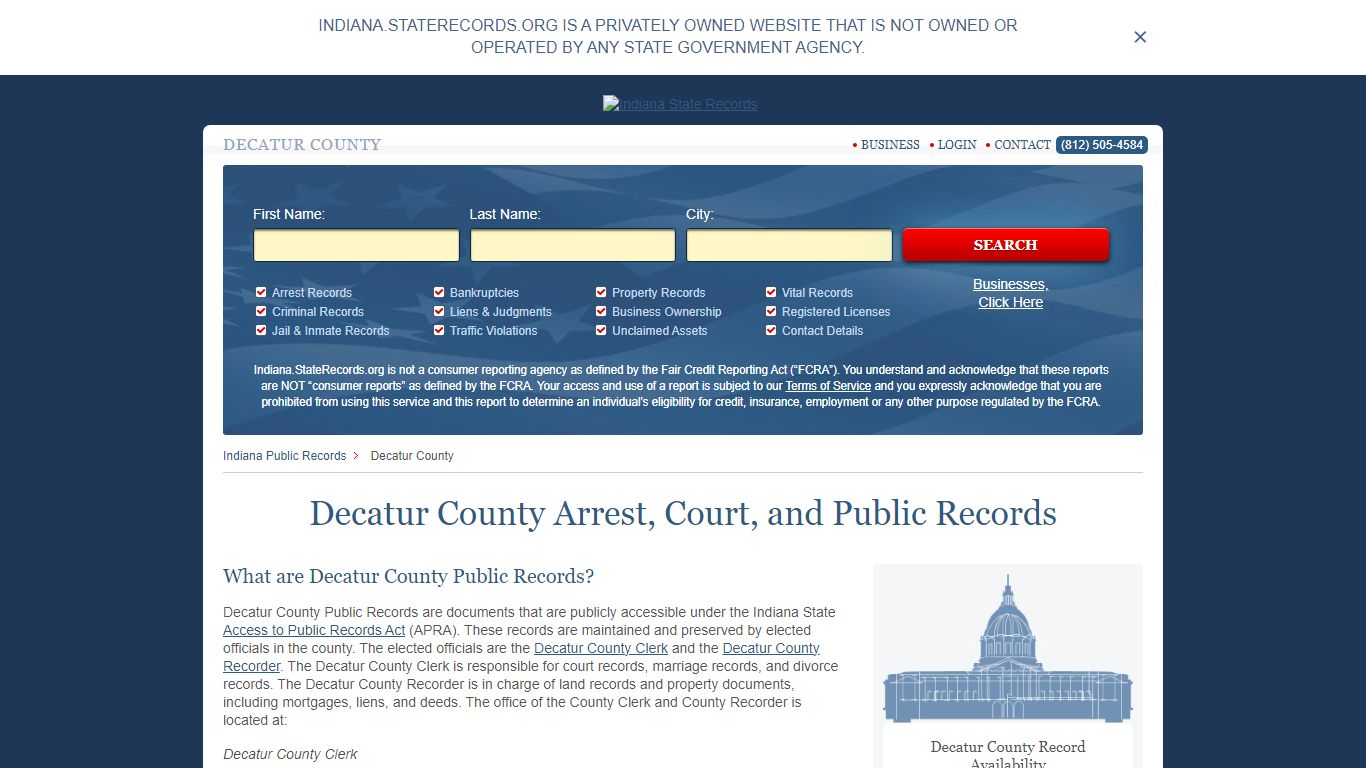 Decatur County Arrest, Court, and Public Records