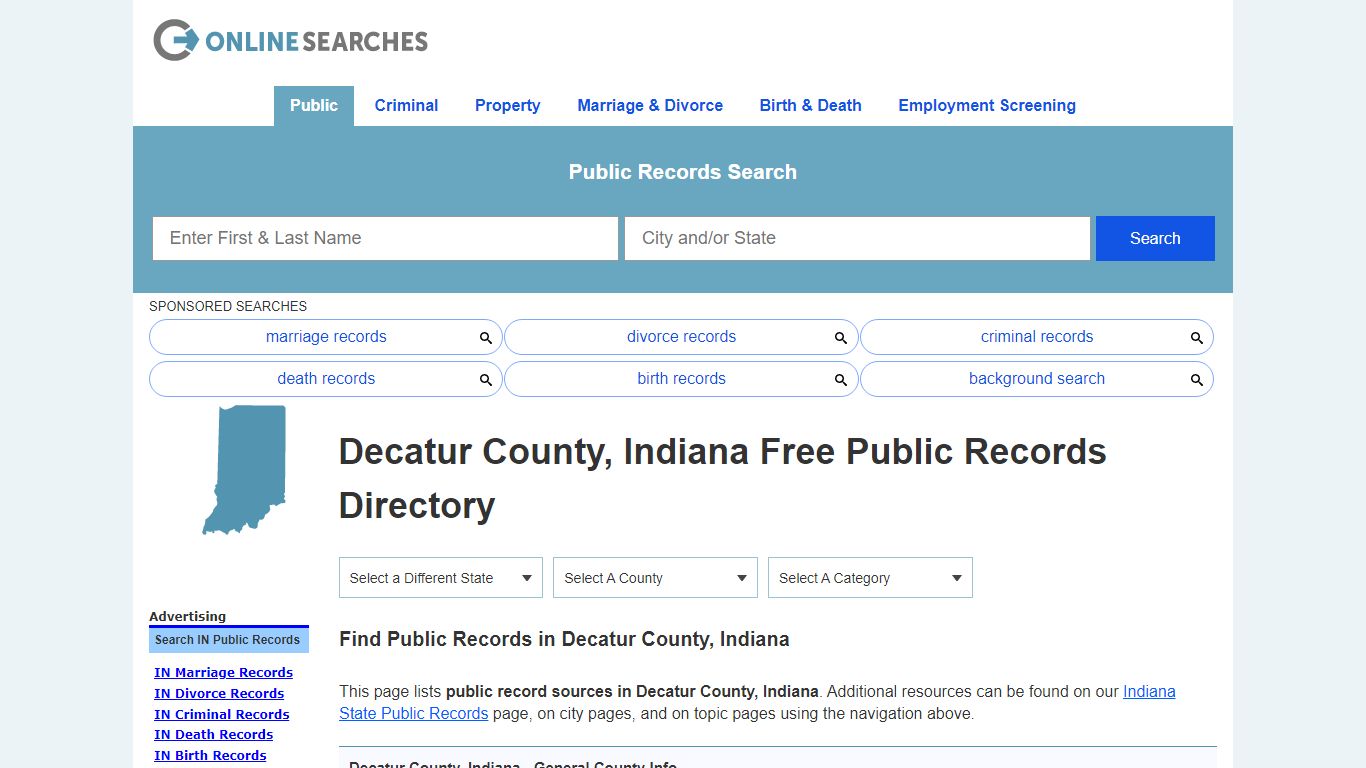 Decatur County, Indiana Public Records Directory